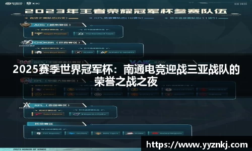2025赛季世界冠军杯：南通电竞迎战三亚战队的荣誉之战之夜